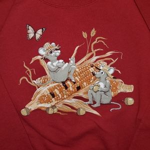 Autumn harvest mice sweatshirt Small